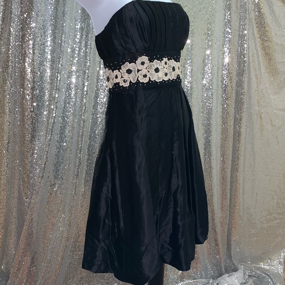 Maria Bianca Nero Black sm strapless dress floral - Picture 3 of 8